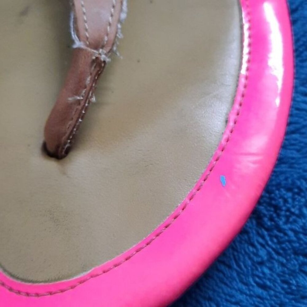 Sperry Pink Yellow Neon Top Sider Thong Strappy Sandals Size 6 - Picture 3 of 15